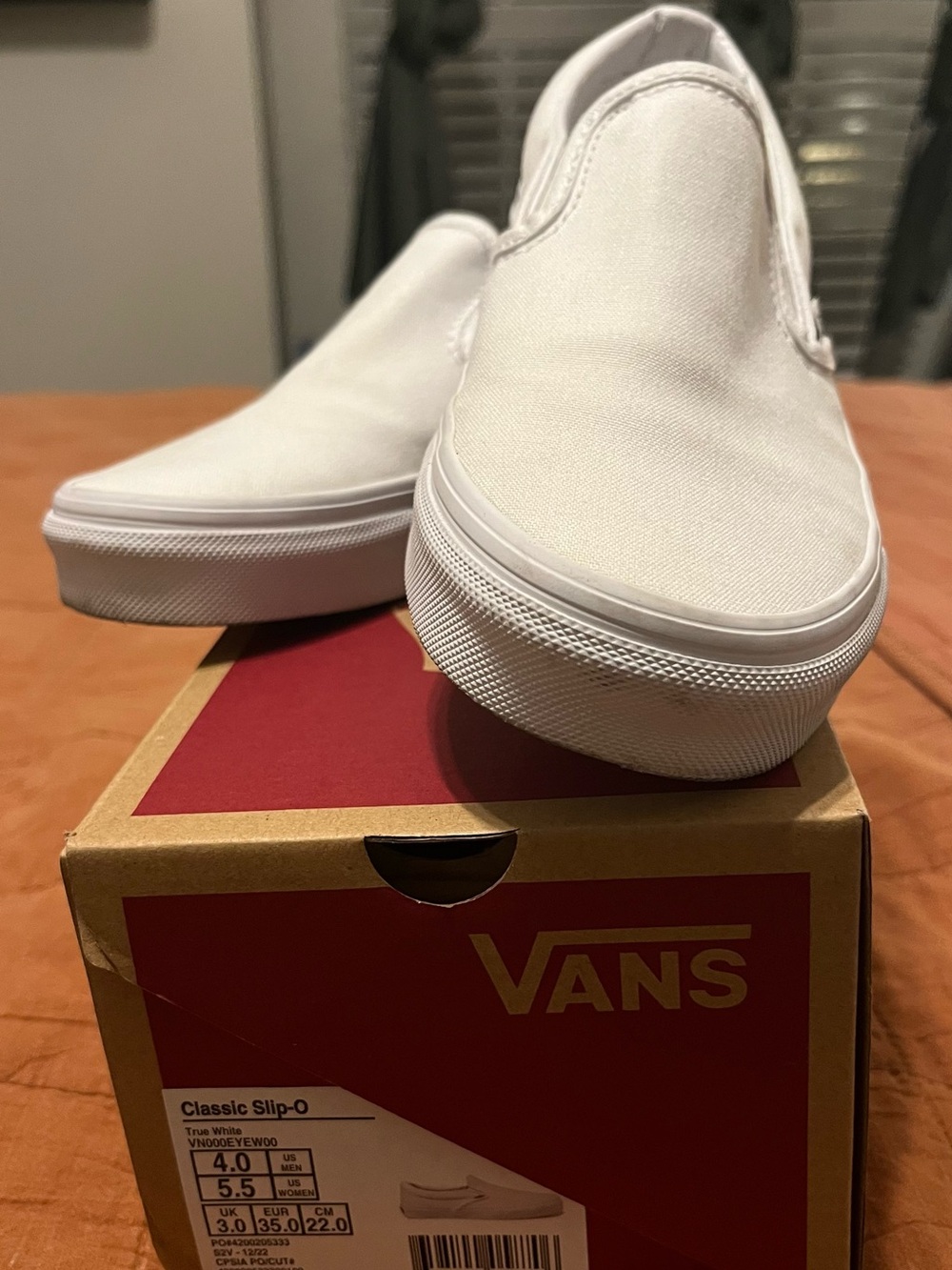 Vans Slip-On Canvas Sneakers in True White